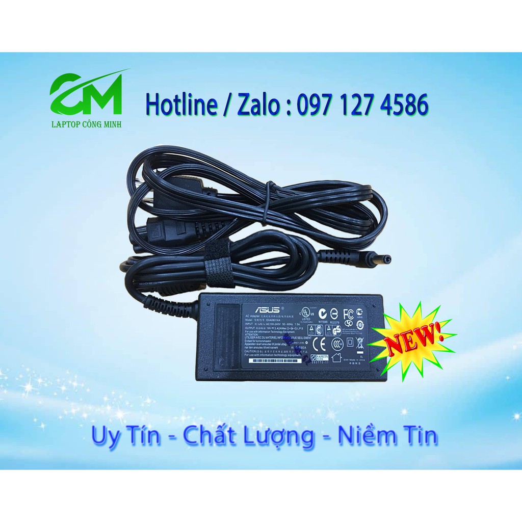 Sạc Laptop  Asus Zin Chân thường 19V ~ 3,42A - Bảo Hành 12 tháng