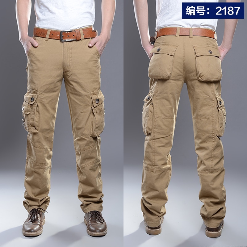 Quần Dài Quân Đội Bằng Cotton Nhiều Túi Plus Size 28-38 40