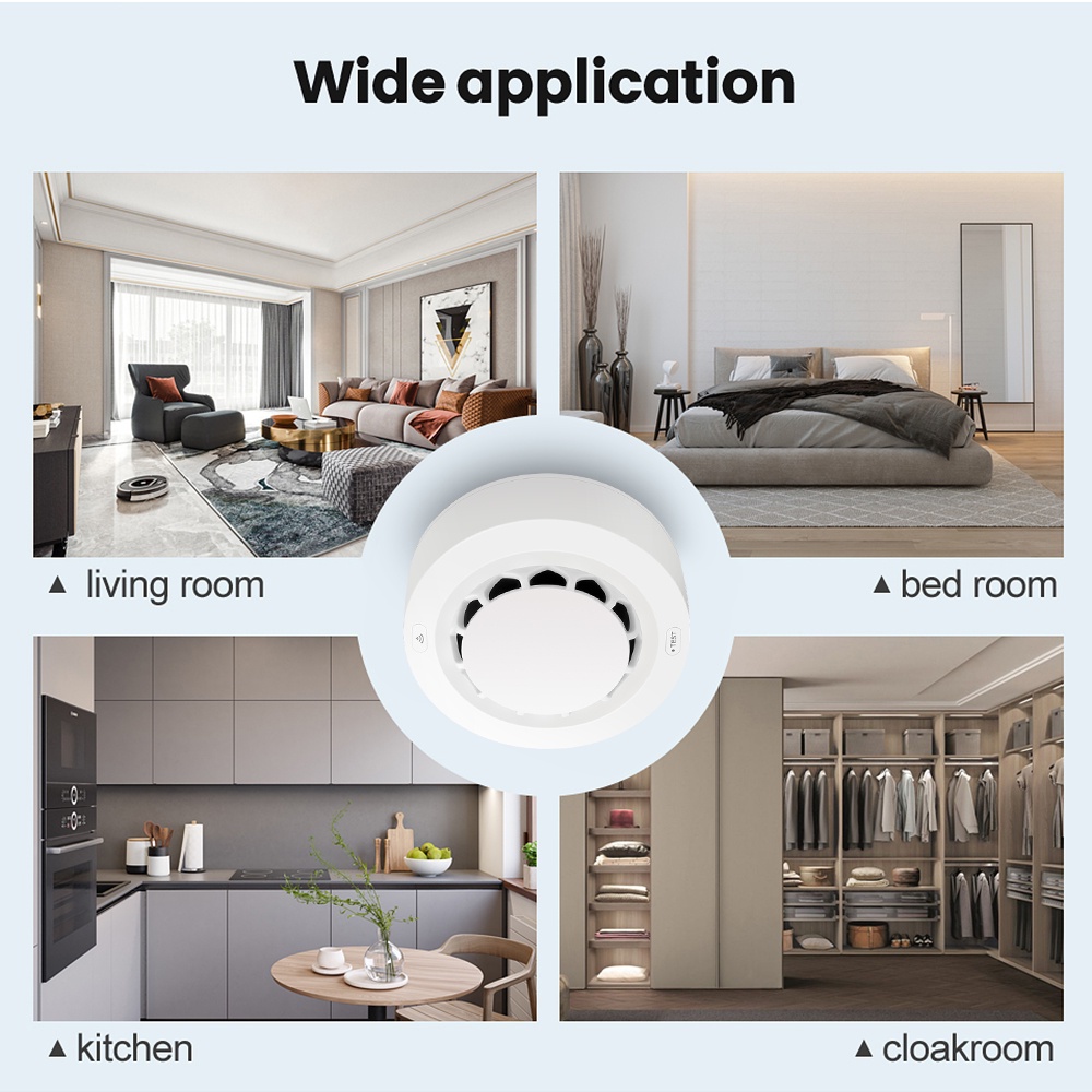 SMATRUL Thiết Bị Báo báo cháy Khói Thông Minh Kết Nối WiFi 90db