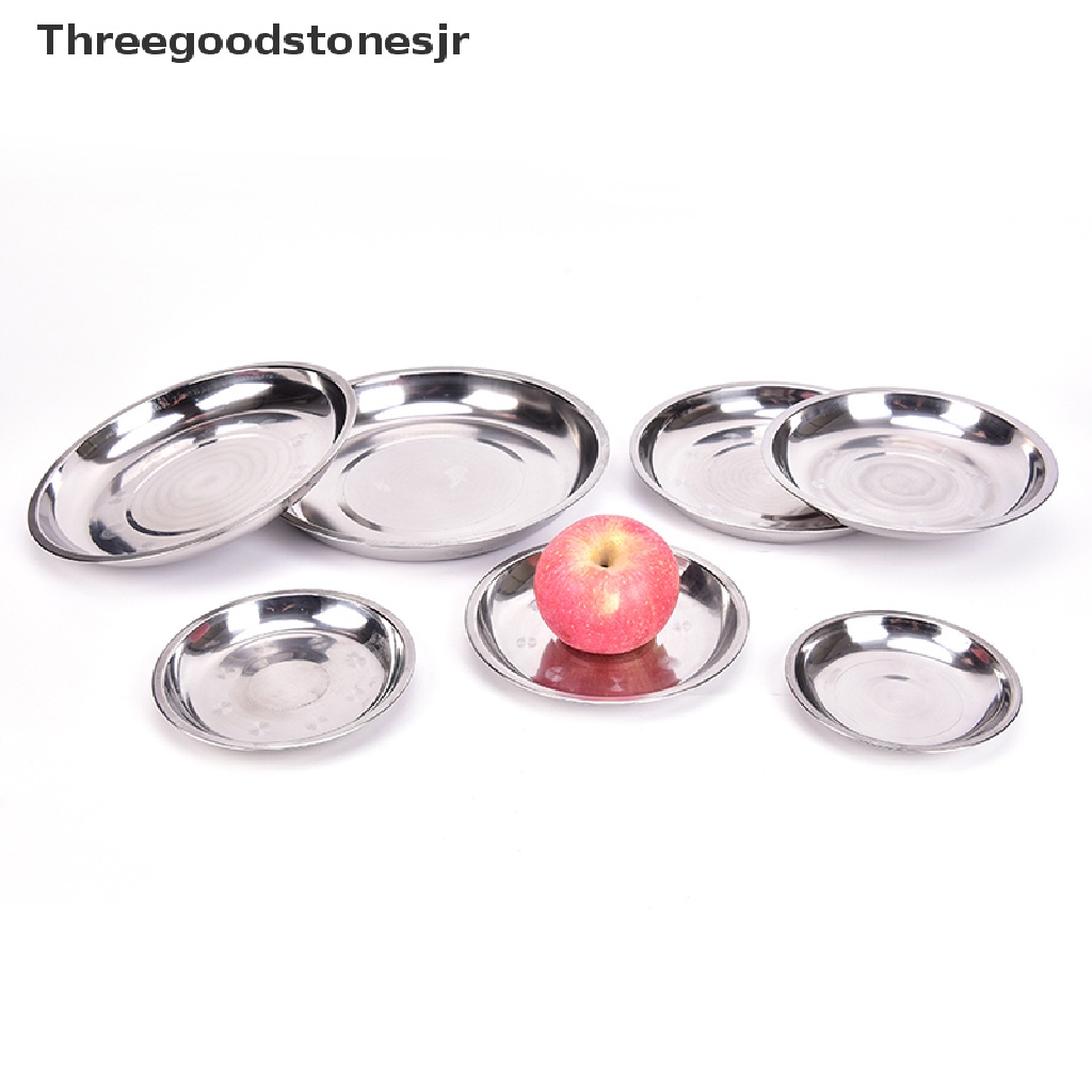 Đĩa Tròn Đựng Thức Ăn Đường Kính 14-26cm Bằng Thép Không Gỉ JR