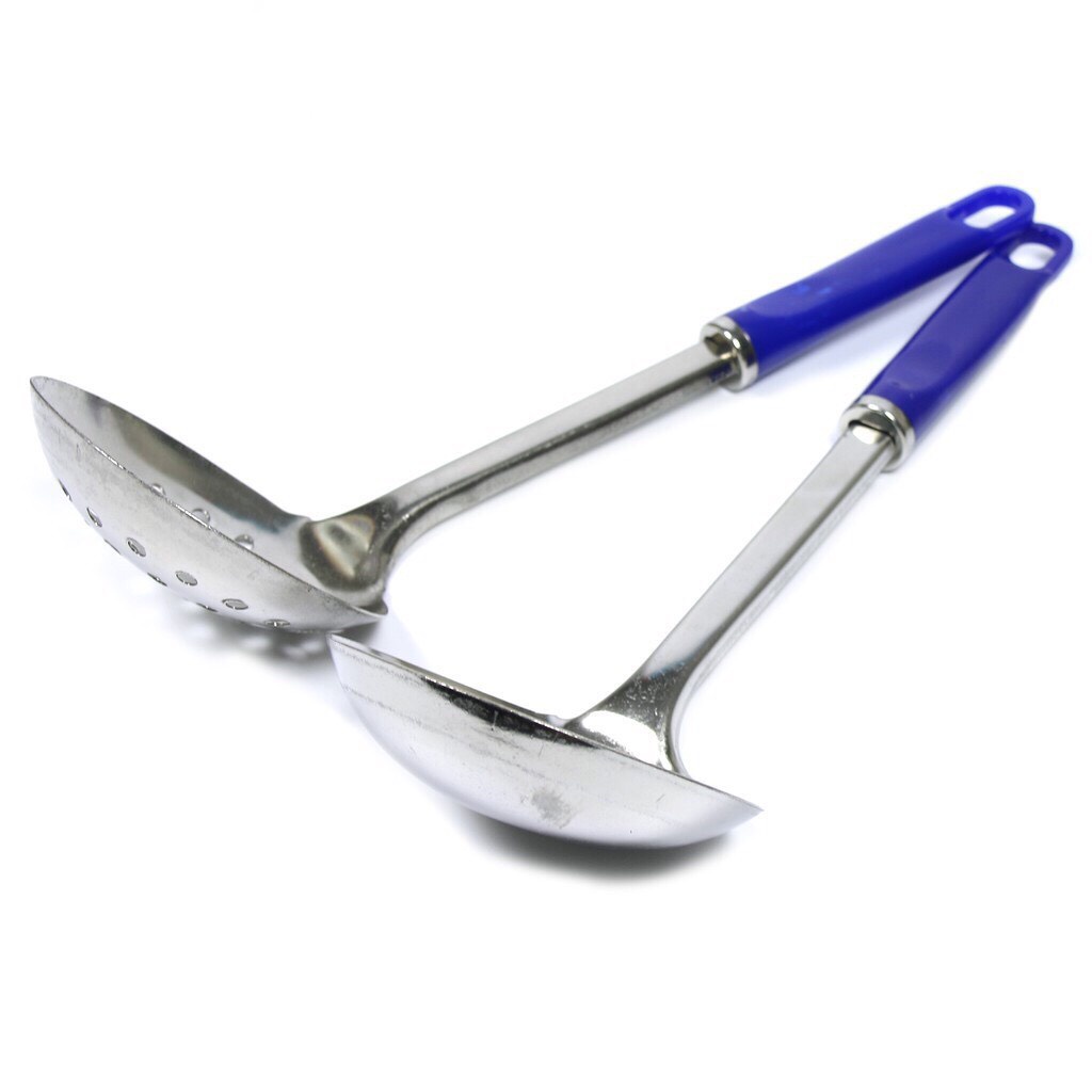 MUÔI MUỖNG TO INOX CÁN NHỰA, MUÔI THỦNG MÚC CANH NHÚNG LẨU GIA ĐÌNH