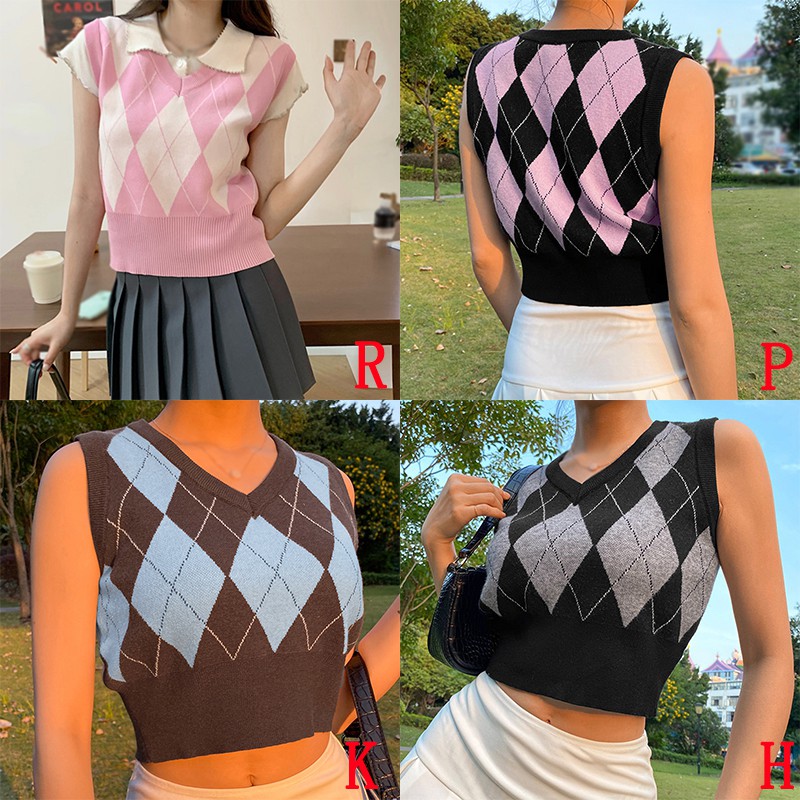 Áo Gi-Lê Len Sát Nách Cổ Chữ V Quyến Rũ Trẻ Trung Hợp Thời Trang