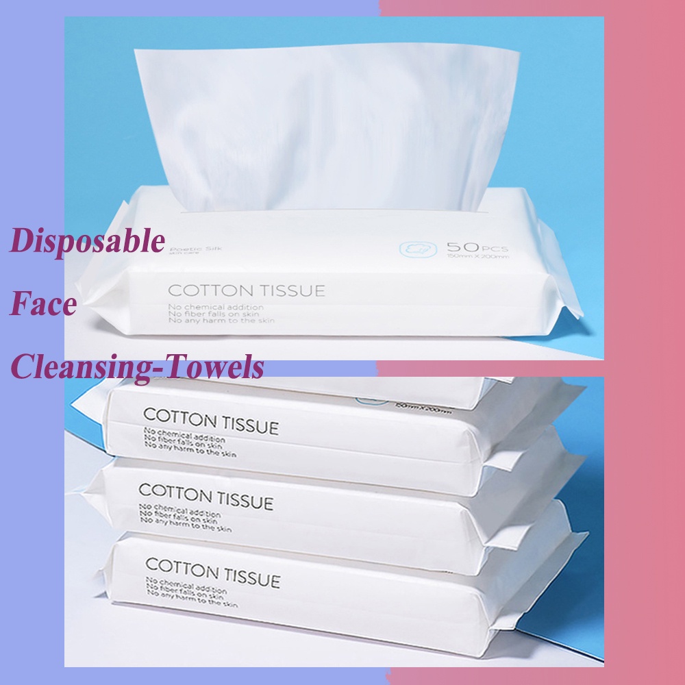 Túi khăn lau mặt bằng cotton mềm kiểu dáng đơn giản đa dụng dùng 1 lần