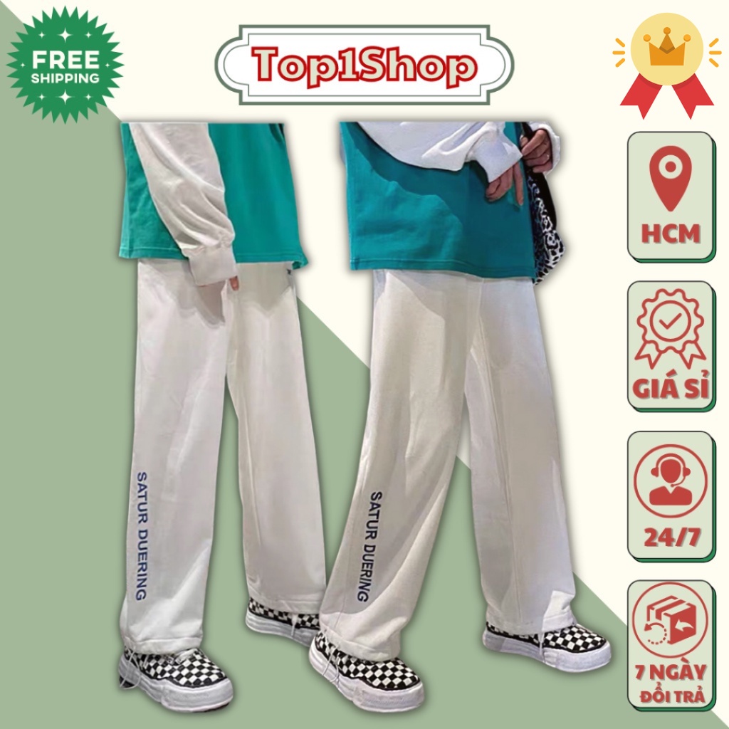 Quần ống rộng SATUR Chất nỉ bông cao cấp có dây rút gấu quần mặc được 2 kiểu suông và jogger đủ size form rộng