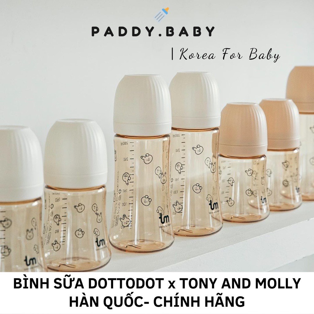 Bình sữa Thỏ/ Sóc Tovi and Molly 180ml/280ml Hàn Quốc