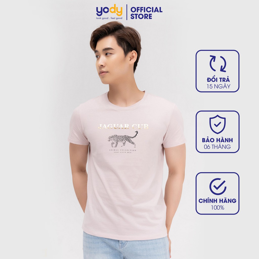 Áo phông nam Yody in jaguar thấm hút thoáng mát TSM4217