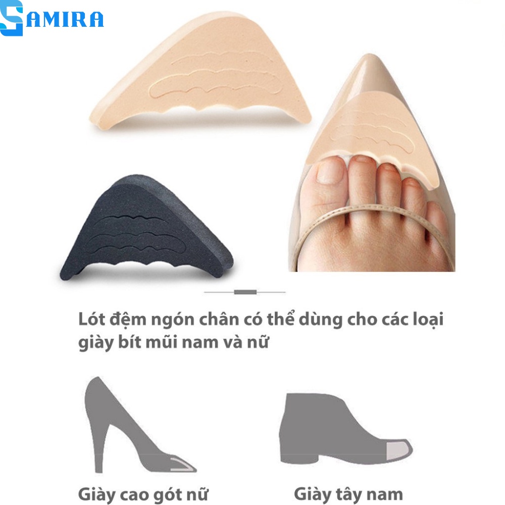 2 Miếng mút lót mũi giày cao gót giày tây nam cao su non đệm êm ngón chân thoáng khí giảm size SA8