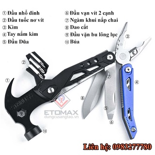 [BẢO HÀNH 12 THÁNG] Búa Kìm Gấp Gọn Siêu Đa Năng 10 Trong 1