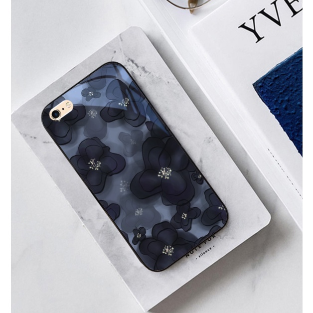 Dmy Ốp Điện Thoại Mặt Kính Cường Lực Họa Tiết Hoa Cho iphone 6 plus 14 15 plus 13 pro max 12 mini 11 xs max x xr 8 plus 7