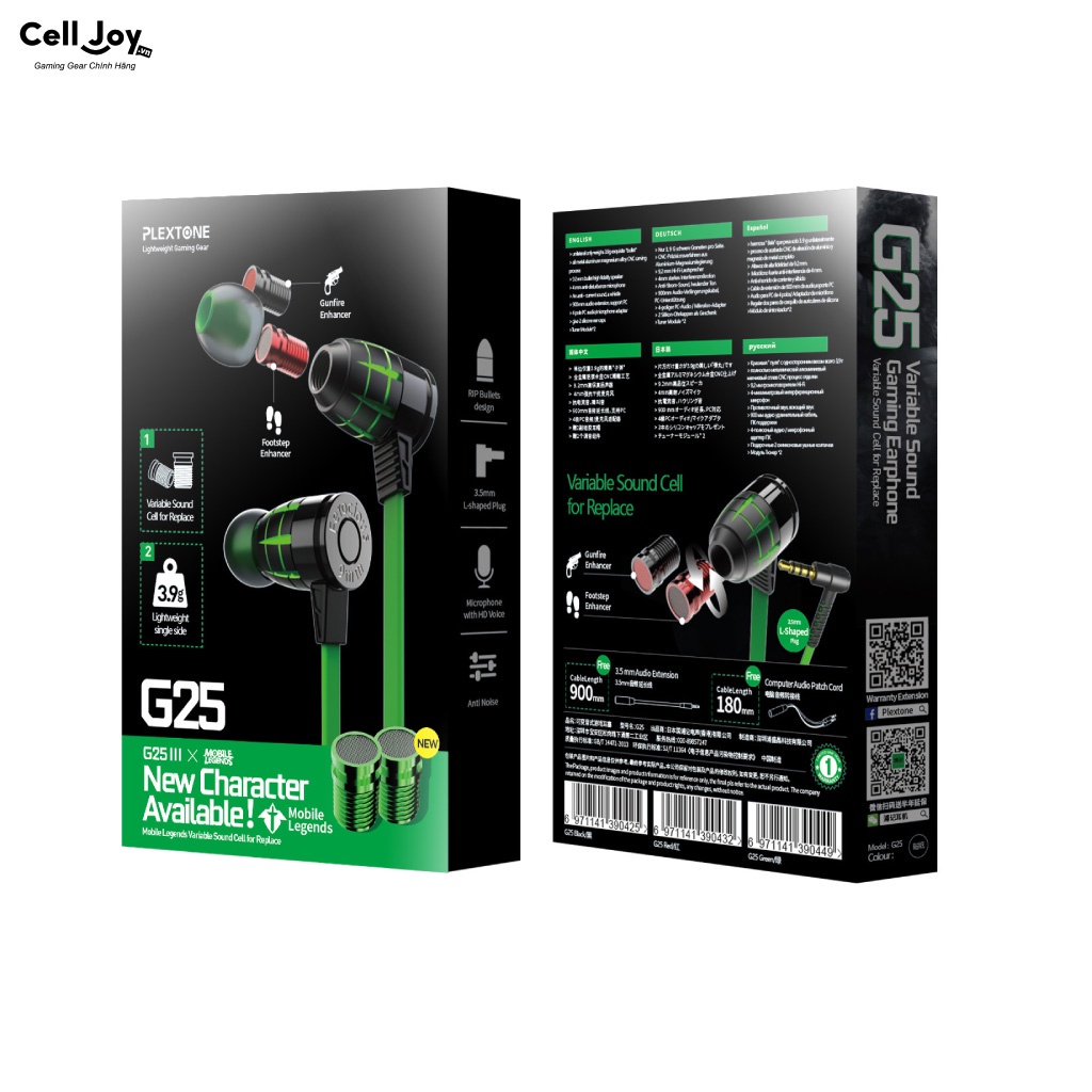 Tai nghe game thủ cho điện thoại, PC PLEXTONE G25 tai nghe Gameming có dây nhét tai tuỳ chỉnh hiệu ứng âm thanh
