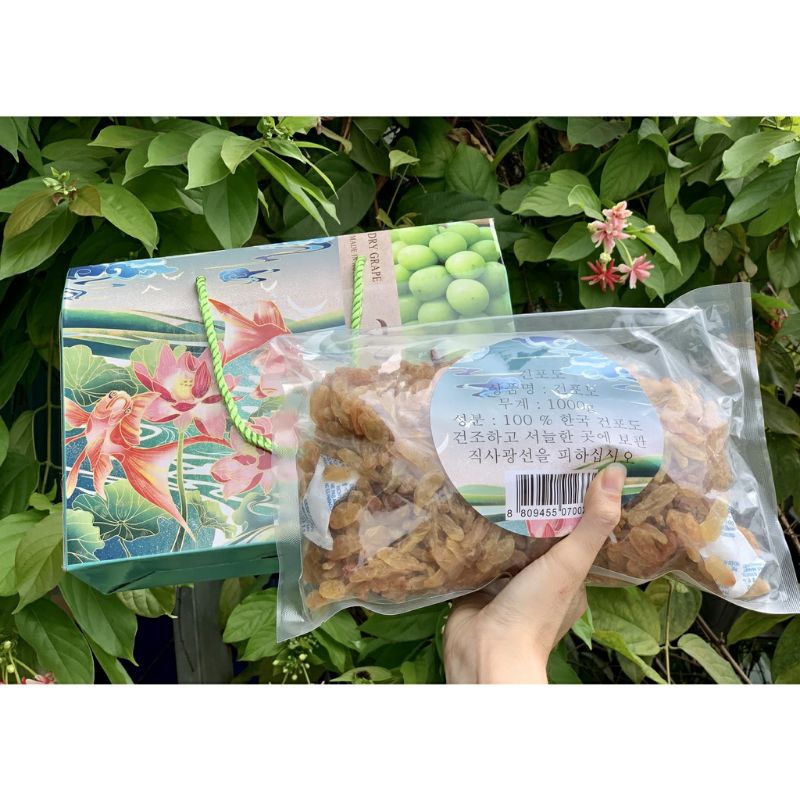 Hộp 1kg Nho sữa sấy khô Hàn Quốc 🇰🇷 mẫu tết