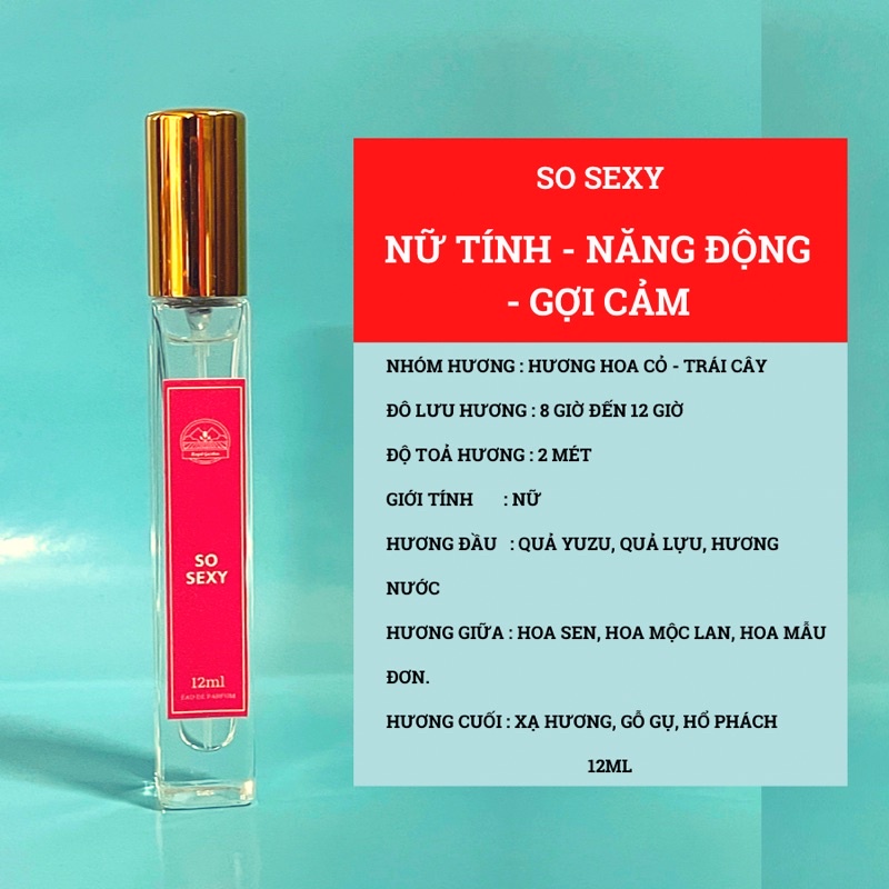 Nước hoa nữ nguyên liệu nhập từ pháp thơm lâu tuyệt đỉnh dung tích 12ml