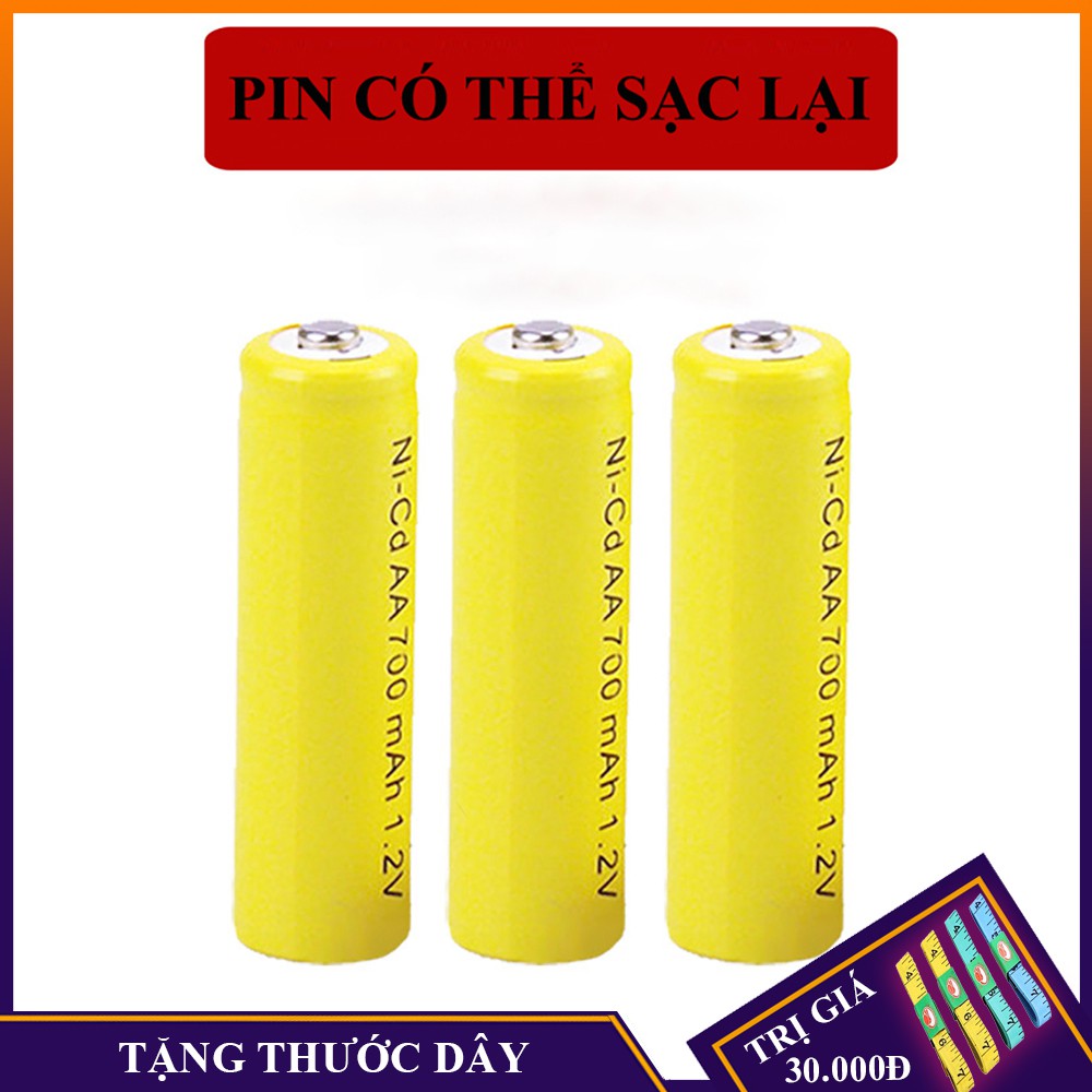 Pin AA 700mah có thể sạc lại dùng nhiều lần , combo 3 viên aa có thể sạc lại