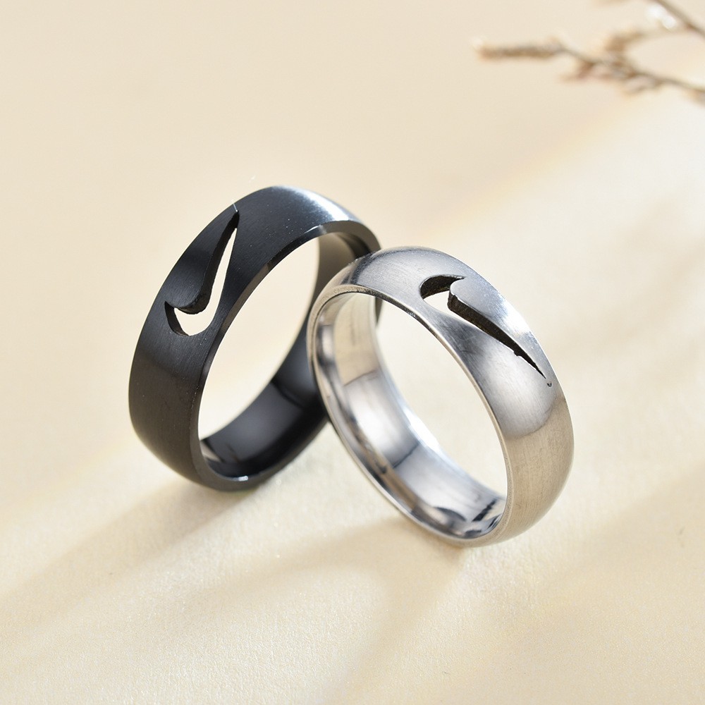 weiweijewelry/Nhẫn chất liệu thép titan kiểu dáng thời trang unisex họa tiết logo Nike