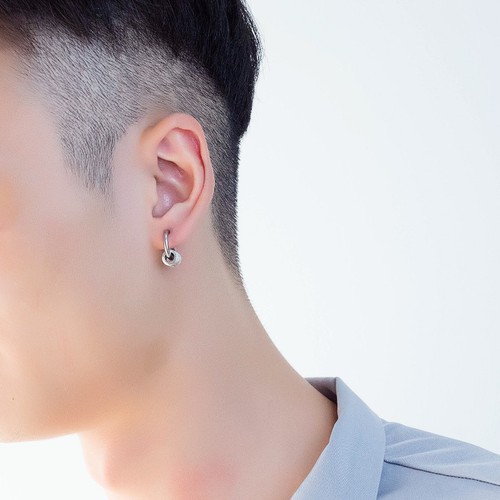 Bông Tai Nam KPOP Khoen Tròn Titan Không Đen TT 2269 - 1 Cặp