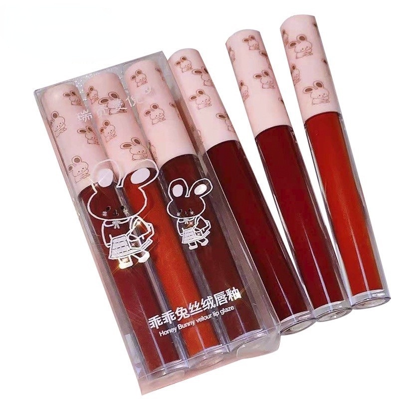Bộ 3 Son Kem Màu Nhung Lì Dưỡng Ẩm Không Dính Cốc