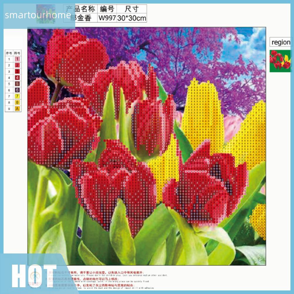 Tranh Thêu Chữ Thập Hình Hoa Tulip 5d