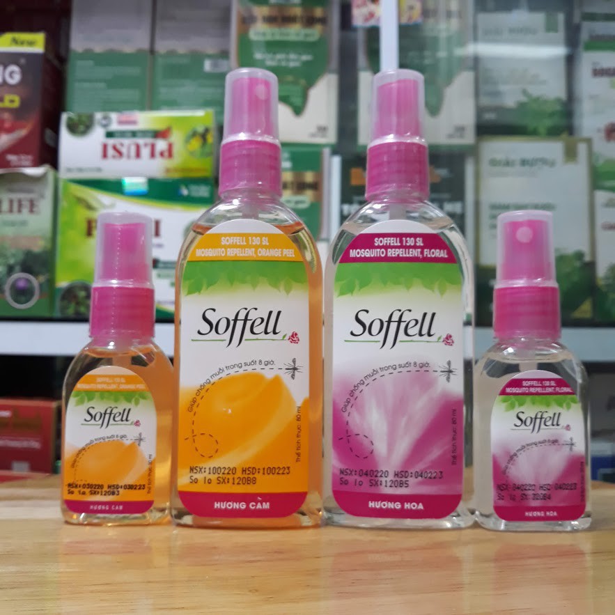 Xịt Chống Muỗi Soffell Hương Hoa, Hương Cam