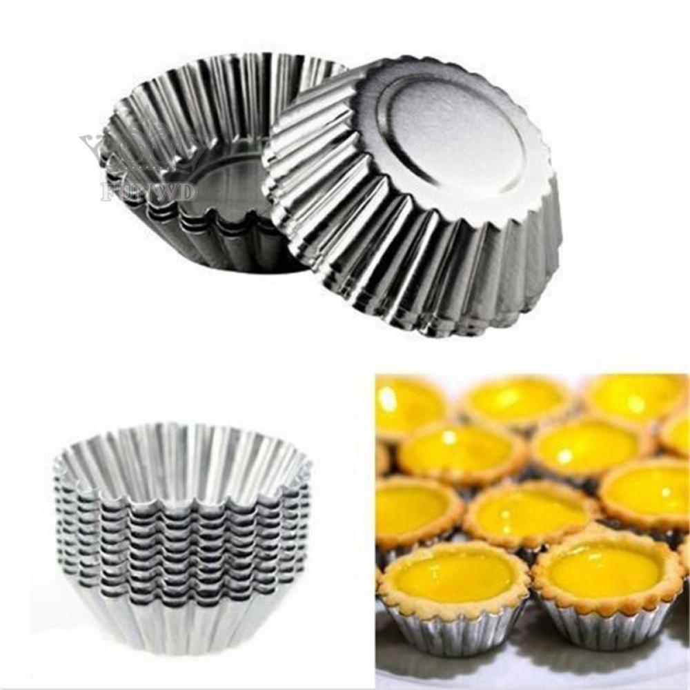 Egg Tart Mold Tin Baking Tool Cookie Kit Molds Muffin Pan Non-Stick 10pcs【Discount】