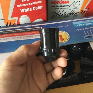 Đui đèn điện xoáy đen E27