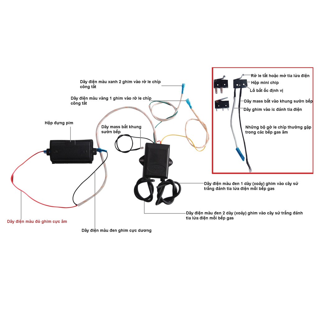 IC Điện Tử Đánh Lửa Bếp Gas âm dương 2 lò