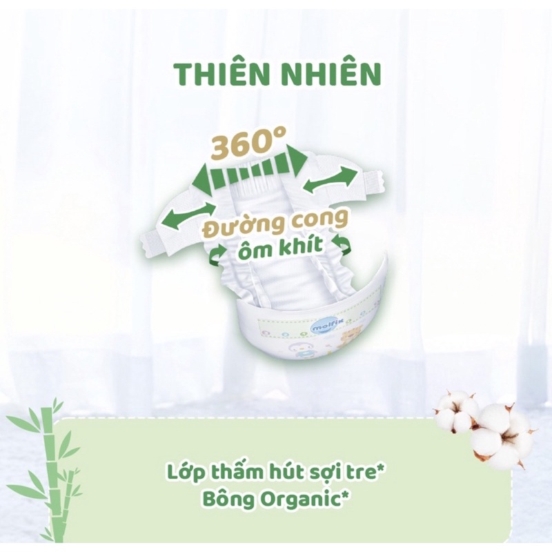 Tã/bỉm Molfix thiên nhiên quần M76 L68 Xl62 miếng