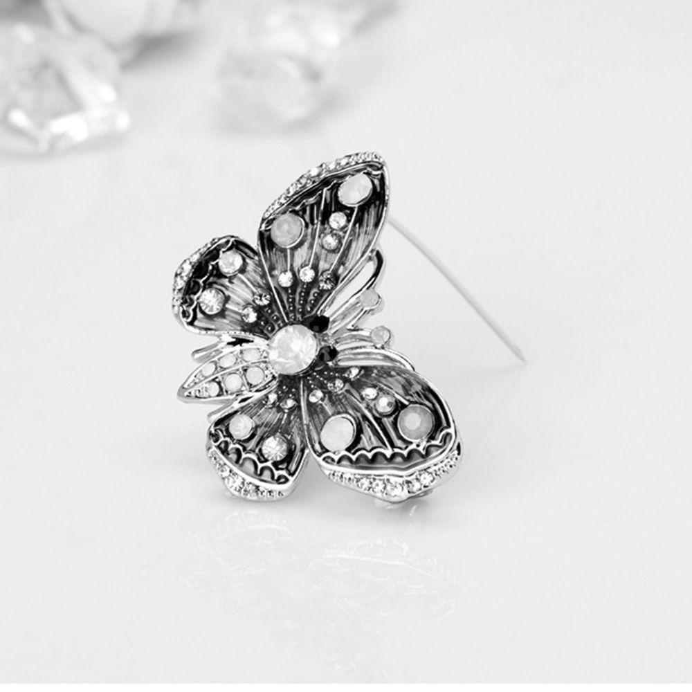 QQMALL Ghim Cài Áo Hình Bướm Đính Đá Thời Trang Cho Nữ