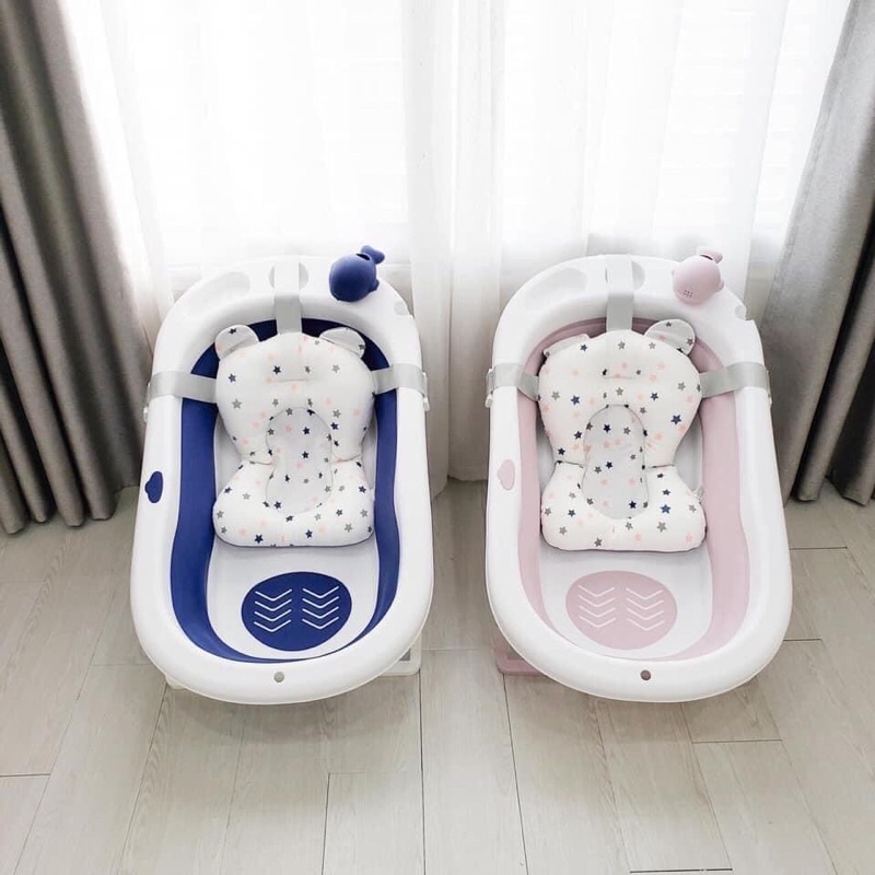 Chậu tắm gấp gọn kèm phao cho bé