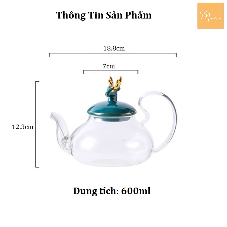 Ấm trà thủy tinh chịu nhiệt - 600ml