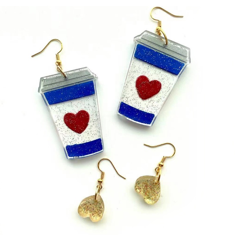 Khuôn Silicone Làm Bông Tai Bằng Nhựa Resin Pha Lê UV DIY