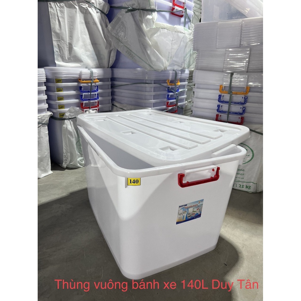 Thùng nhựa duy tân 55L Vuông ( Có Bánh Xe ), THÙNG NHỰA VUÔNG BÁNH XE ĐẨY ĐỰNG GIẤY TỜ, ĐỒ CHƠI, QUẦN ÁO DUY TÂN