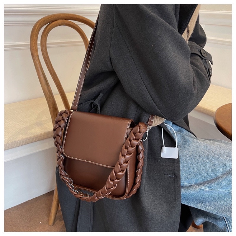 Túi đeo vai kẹp nách, túi đeo chéo nữ dây đan dễ thương đi chơi phong cách Hàn Quốc- TX286