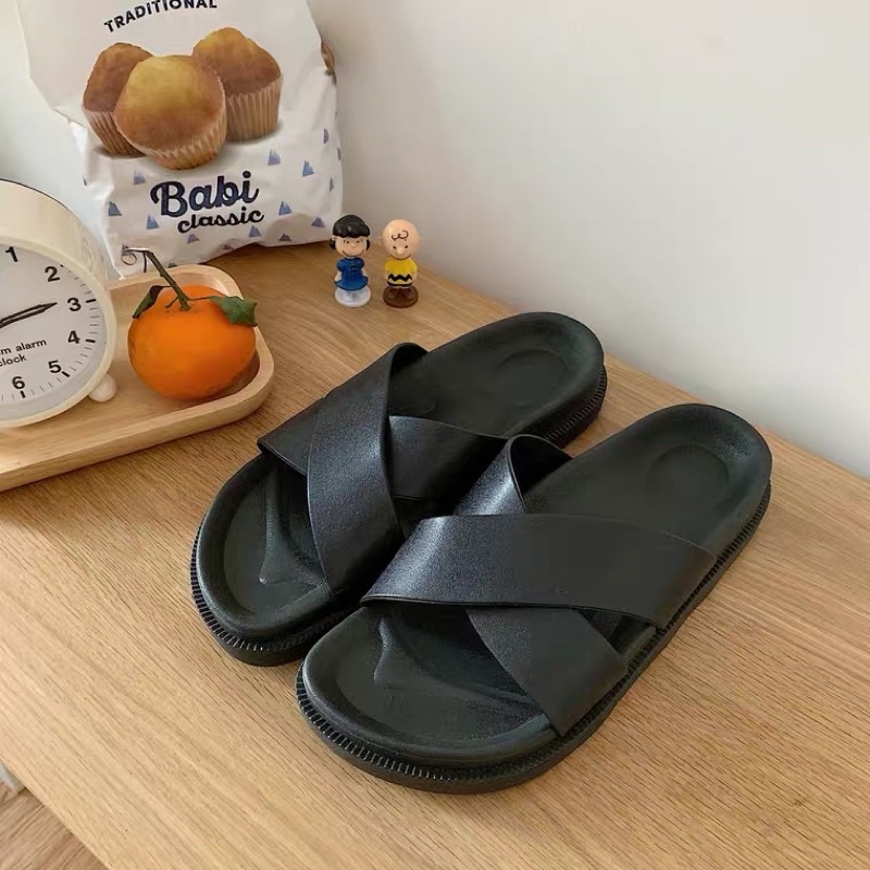 (có sẵn) Dép đi biển nữ quai chéo mùa hè phiên bản Hàn Quốc đế dày chống trượt, D123