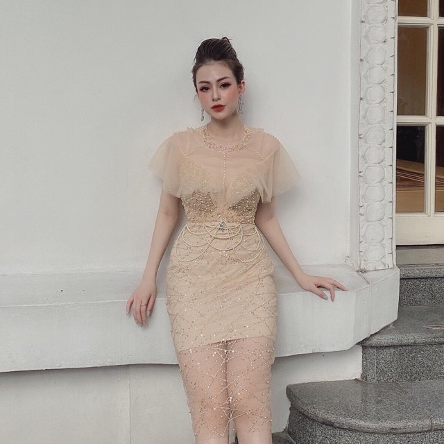 ẢNH VÀ VIDEO THẬT 1000% Đầm body kết cườm