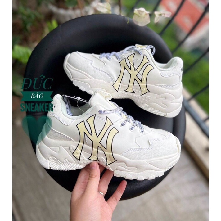 Giày mlb Ny chữ vàng 11 . Giày thể thao nam nữ sneaker tăng chiêu cao kèm box