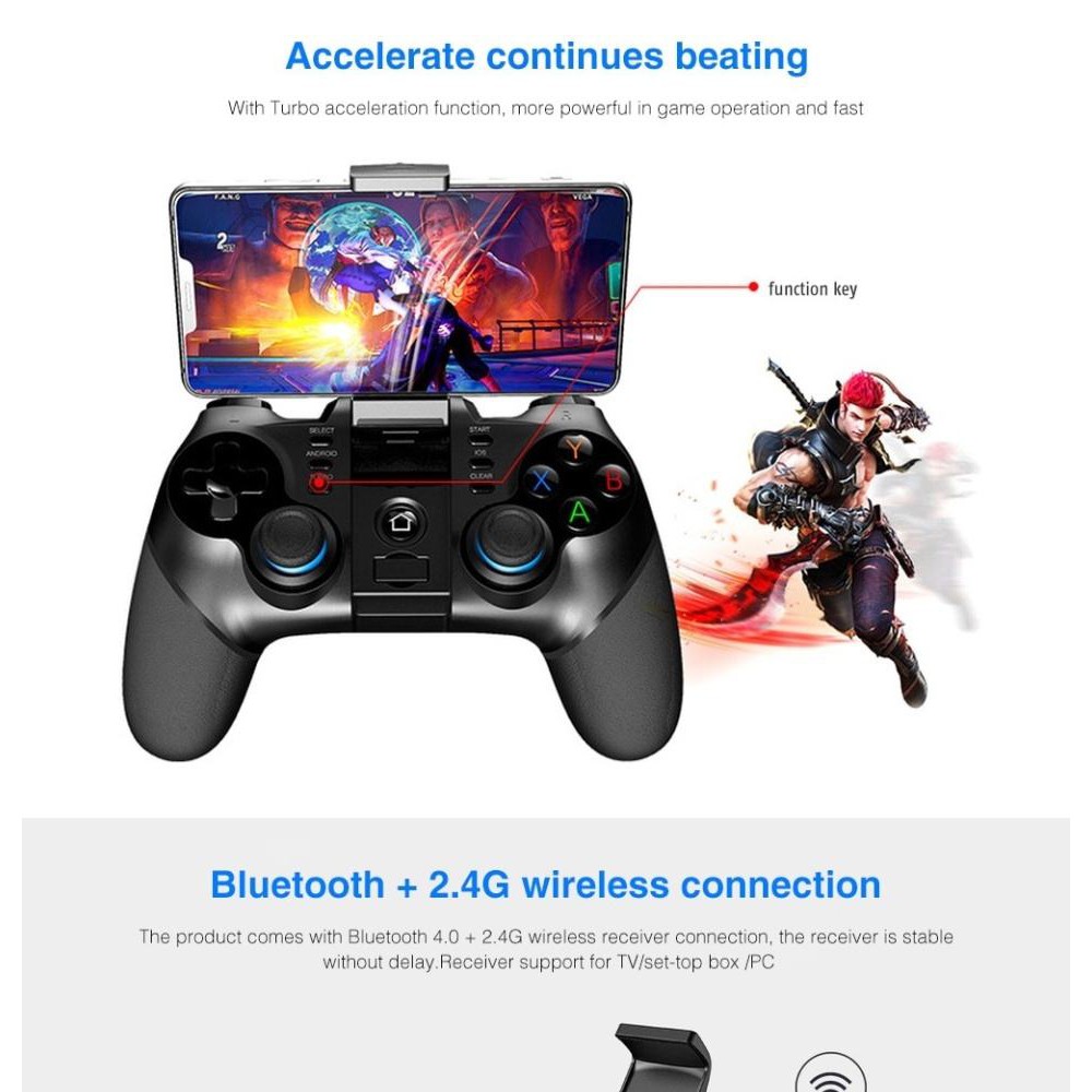 Cần điều khiển trò chơi di động IPEGA 9156 (Bluetooth 4.0 + 2.4 G USB Wireless) (Đã qua sử dụng)