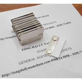 Nam châm cài áo thẻ tên 2 nút dài