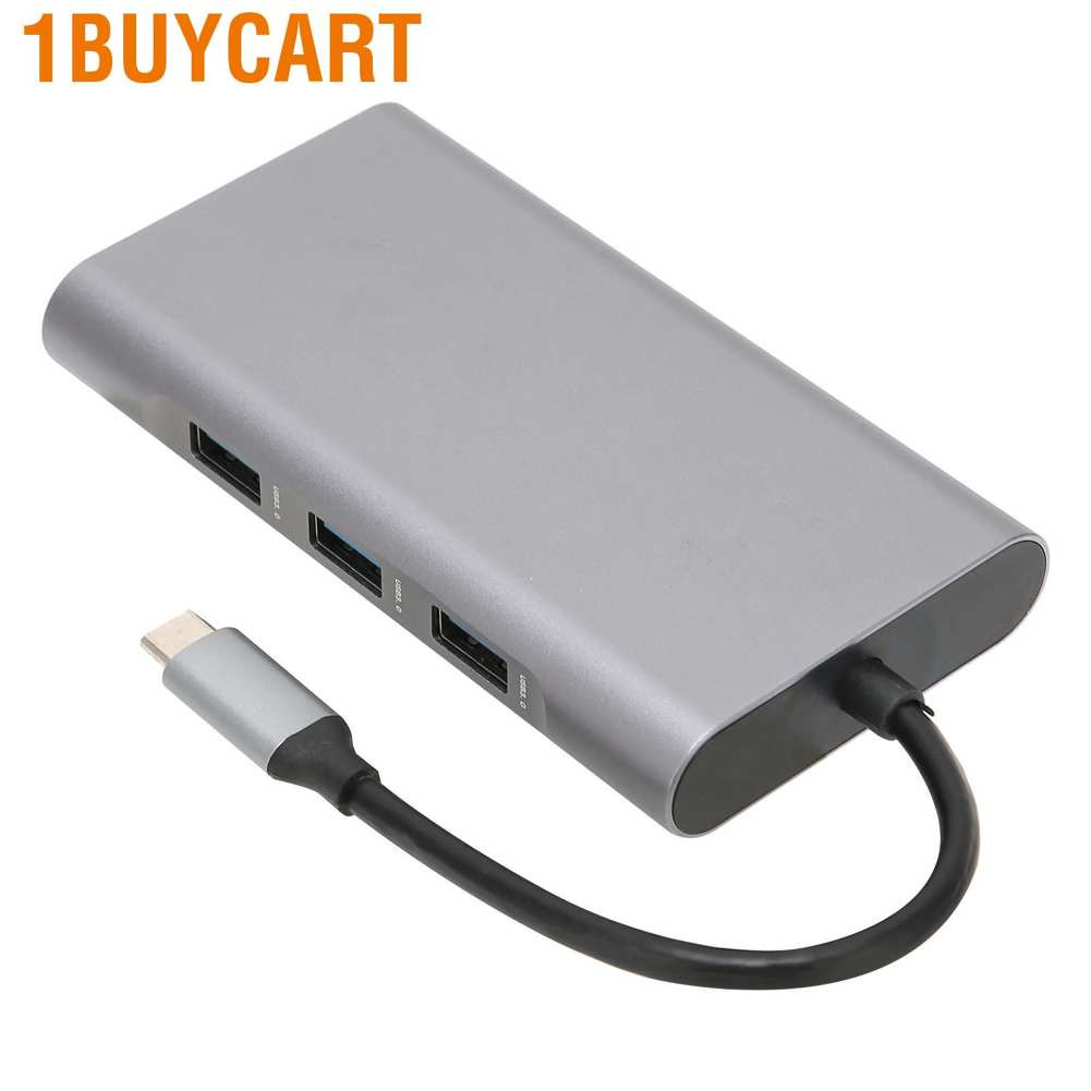 1buycart power adapter charger Docking Hub 10 in 1 Type‑C to High‑Definition Multimedia Interface USB PD Expansion Dock for