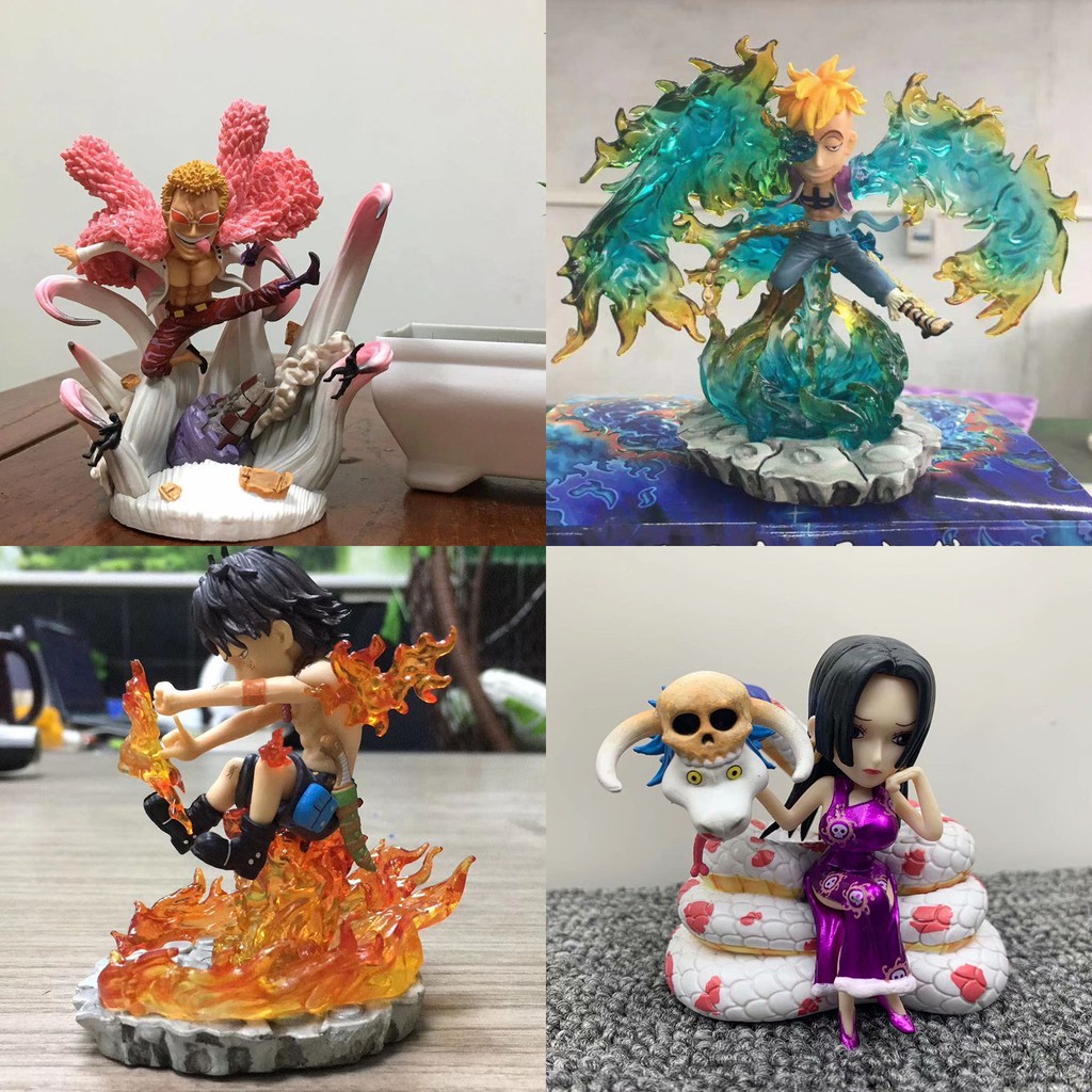 [Ảnh thật] Mô hình MArco, ACE, Boa hancock, Doflaminggo Dofy, Sabo Chibi effect 11cm - One piece