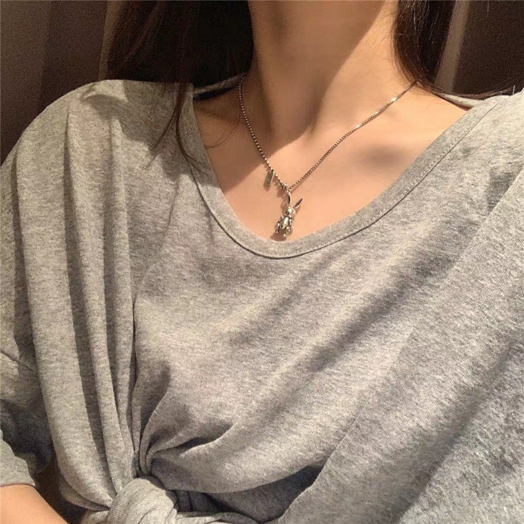 Dây Chuyền Kim Loại Bunny Mặt Hình Thỏ Cho Nữ