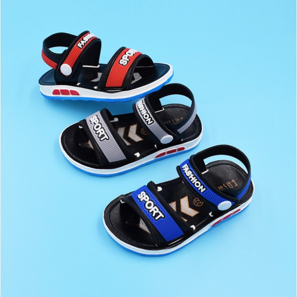 Xăng đan bé trai, dép bé trai Fashion Sport (Đỏ - xám - xanh) + Tặng tất vớ cho bé