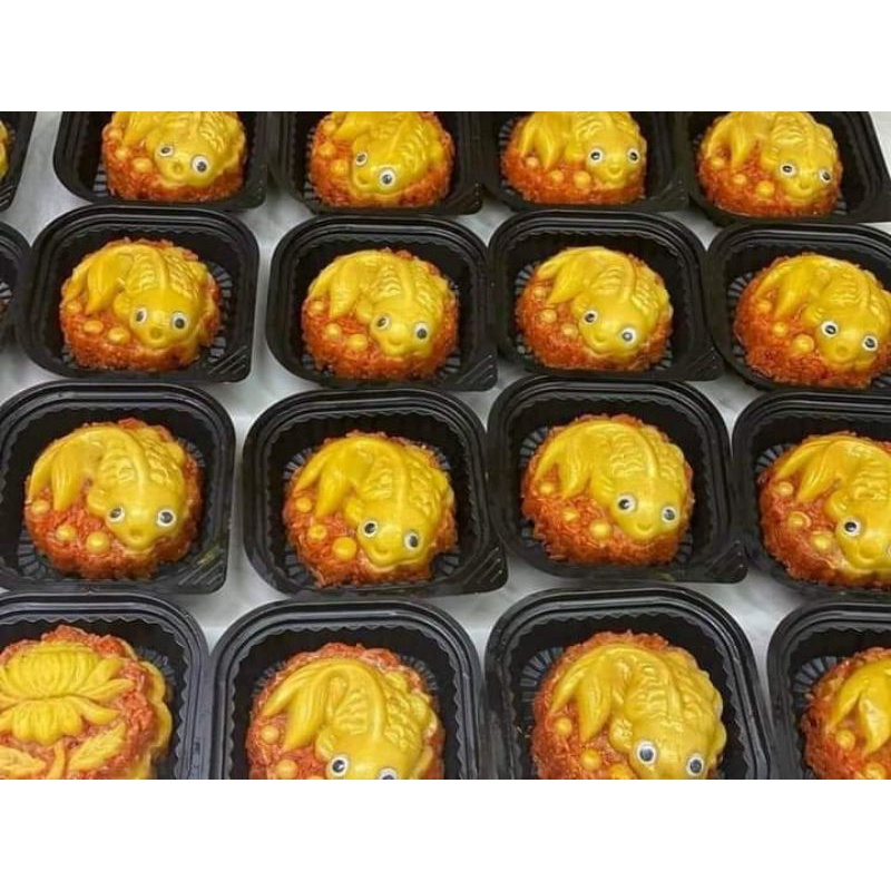 50 hộp đựng đế đen nắp trong đựng 1 bánh rau câu trung thu 9 cm