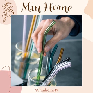 [RẺ -SẴN] Ống Hút Thủy Tinh Nhiều Màu Có Thể Tái Sử Dụng