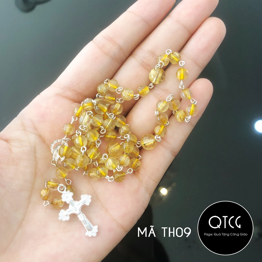 Vòng Mân Côi - Tràng Hạt Đá - Mẫu TH09 cho nam nữ - Quà tặng Công Giáo tinh tế, ý nghĩa