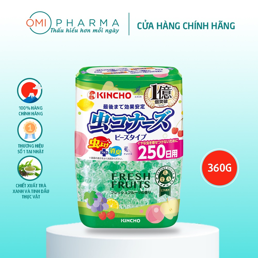 Hộp Làm Thơm Phòng Và Đuổi Muỗi Kincho Dạng Hạt 250 Ngày (Hương Trái Cây)