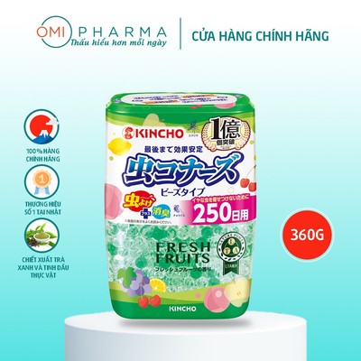Hộp Làm Thơm Phòng Và Đuổi Muỗi Kincho Dạng Hạt 250 Ngày (Hương Trái Cây)