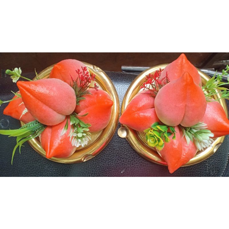 Bánh bao đào tiên, túi tiền và thỏi vàng set 5 quả