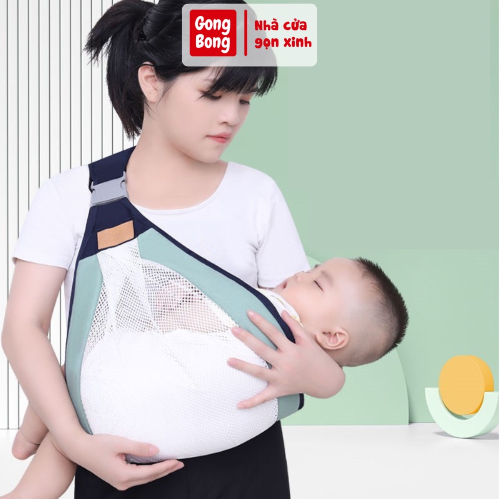 Đai địu em bé vải lưới siêu thoáng khí chống mỏi gọn gàng an toàn tiện lợi