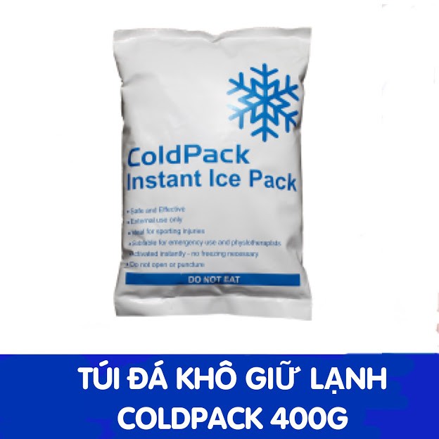 Túi đá khô ColdPack 400g giữ lạnh thực phẩm, sữa, chườm giảm đau, dùng cho quạt điều hòa