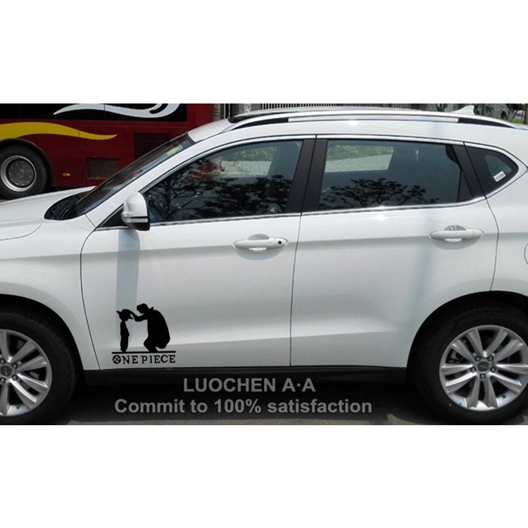 Miếng Dán Trang Trí Kính Chắn Gió / Thân Xe / Laptop / Xe Hơi Họa Tiết Hoạt Hình ONE PIECE Luffy Son Cha
